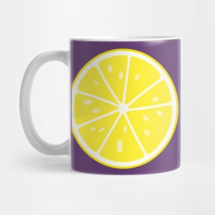 Slice of Lemon. Sliced yellow ripe lemon. Mug